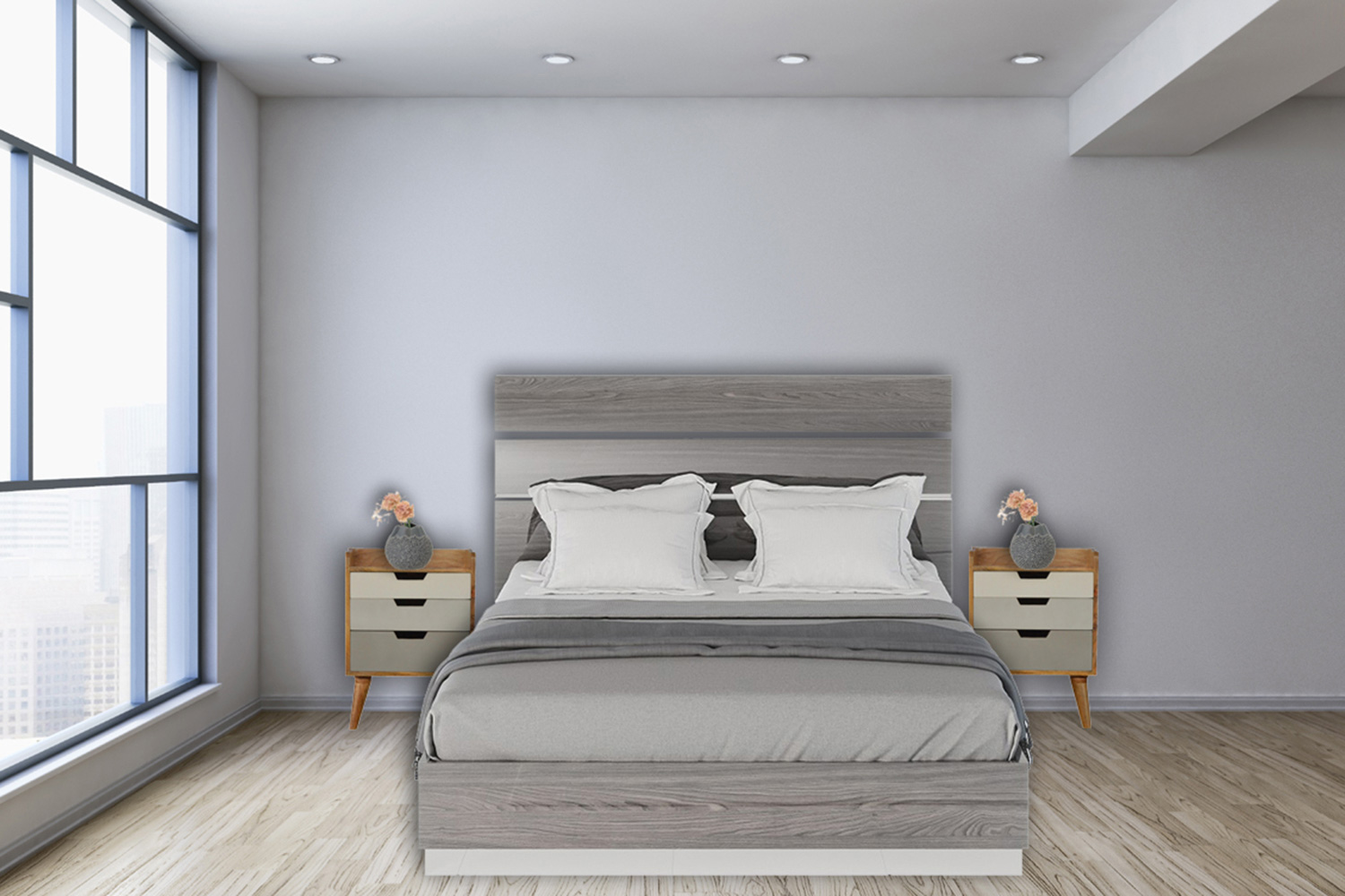 Artisan Gradient Bedside - Gray/White