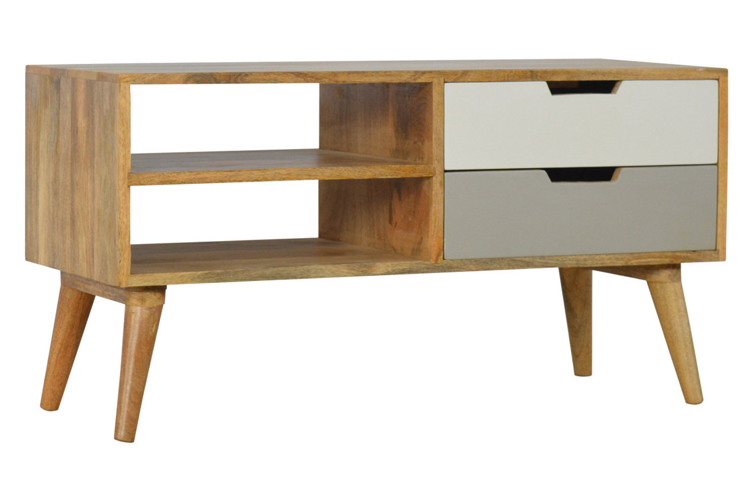 Artisan - Gray and White Media Unit with 2 Drawers