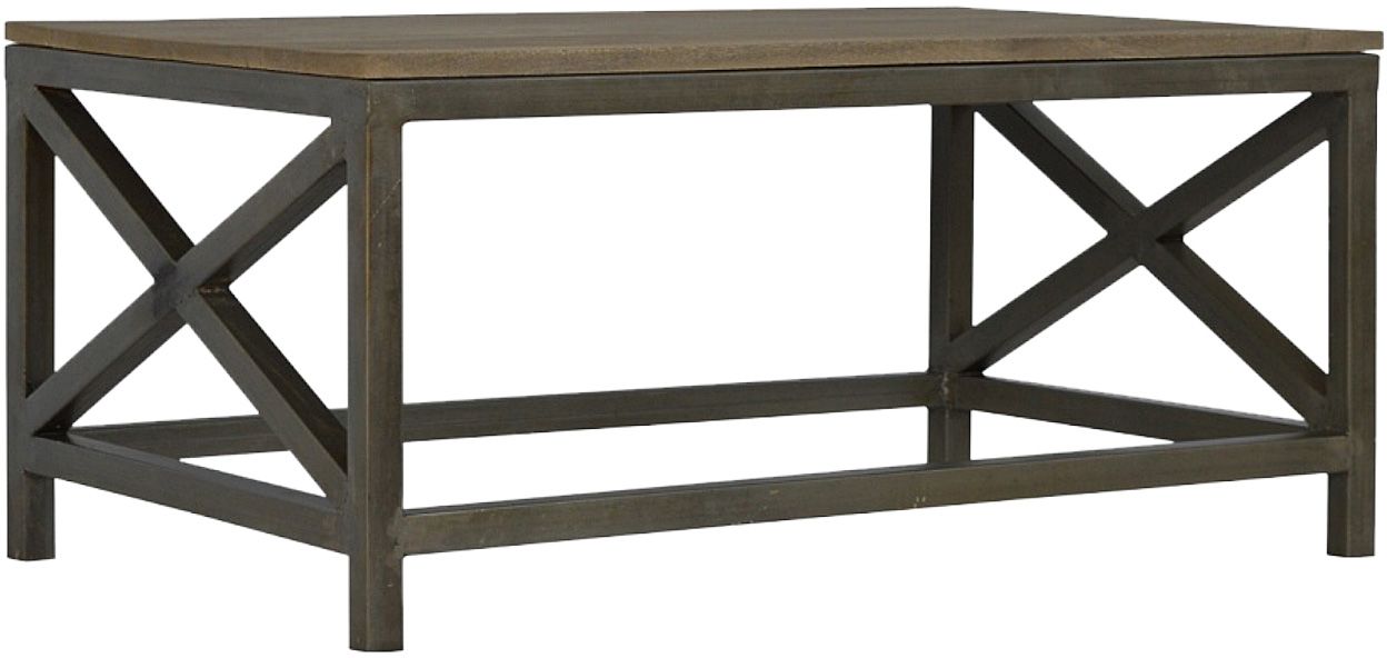 Artisan - Industrial Cross Metal Oatmeal Coffee Table