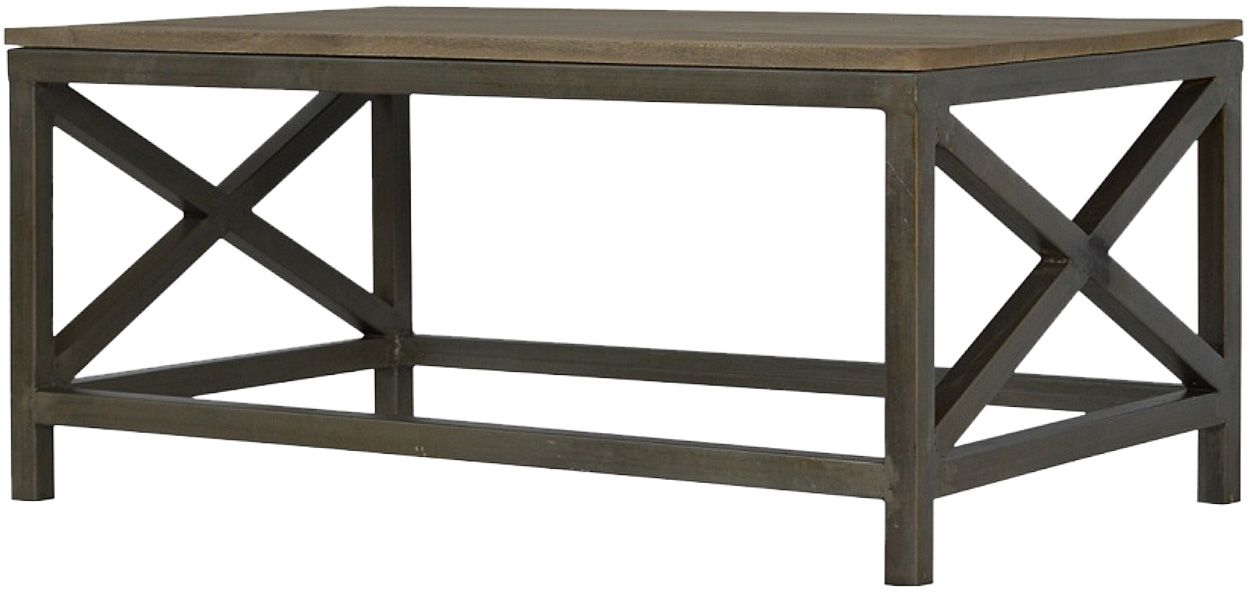 Artisan - Industrial Cross Metal Oatmeal Coffee Table