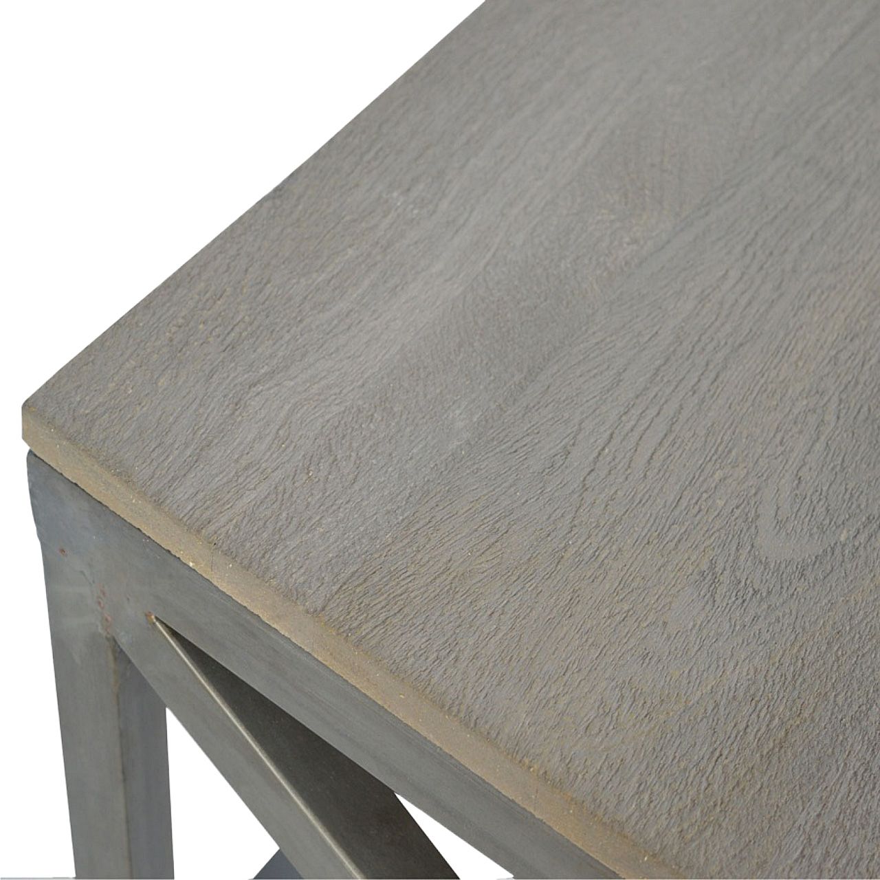 Artisan - Industrial Cross Metal Oatmeal Coffee Table