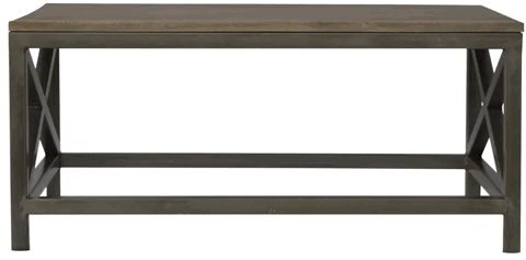 Artisan - Industrial Cross Metal Oatmeal Coffee Table