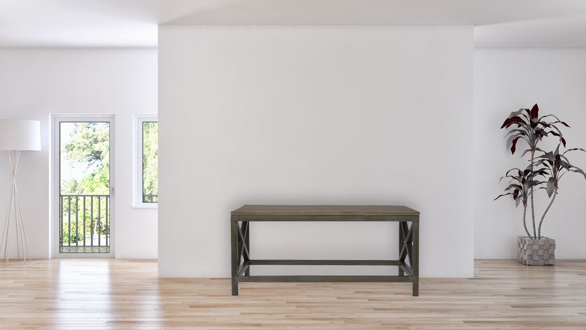 Artisan - Industrial Cross Metal Oatmeal Coffee Table