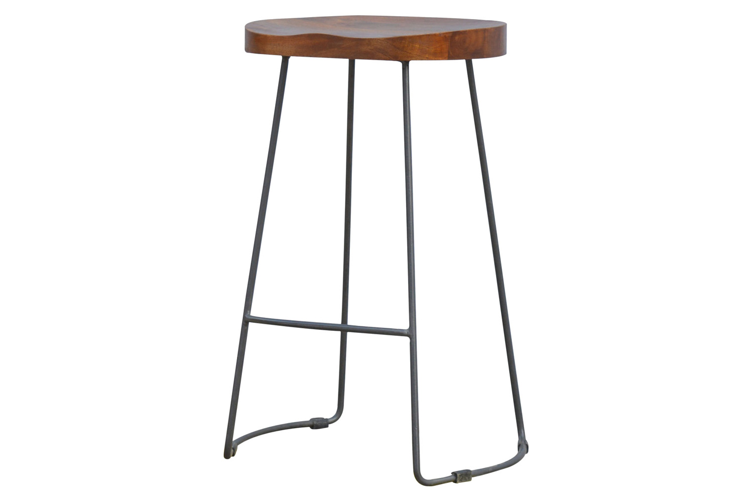 Artisan - Industrial Bar Stool with Chunky Wood Seat