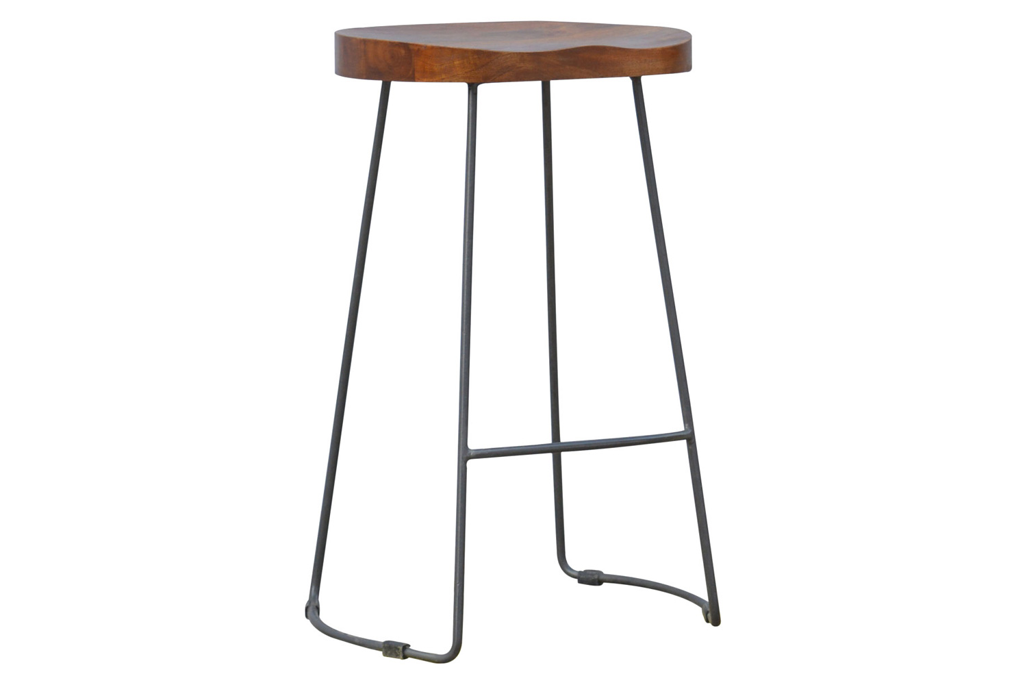 Artisan - Industrial Bar Stool with Chunky Wood Seat