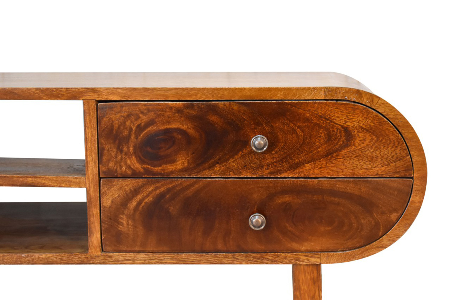 Artisan London Media Unit - Chestnut, U-Rounded