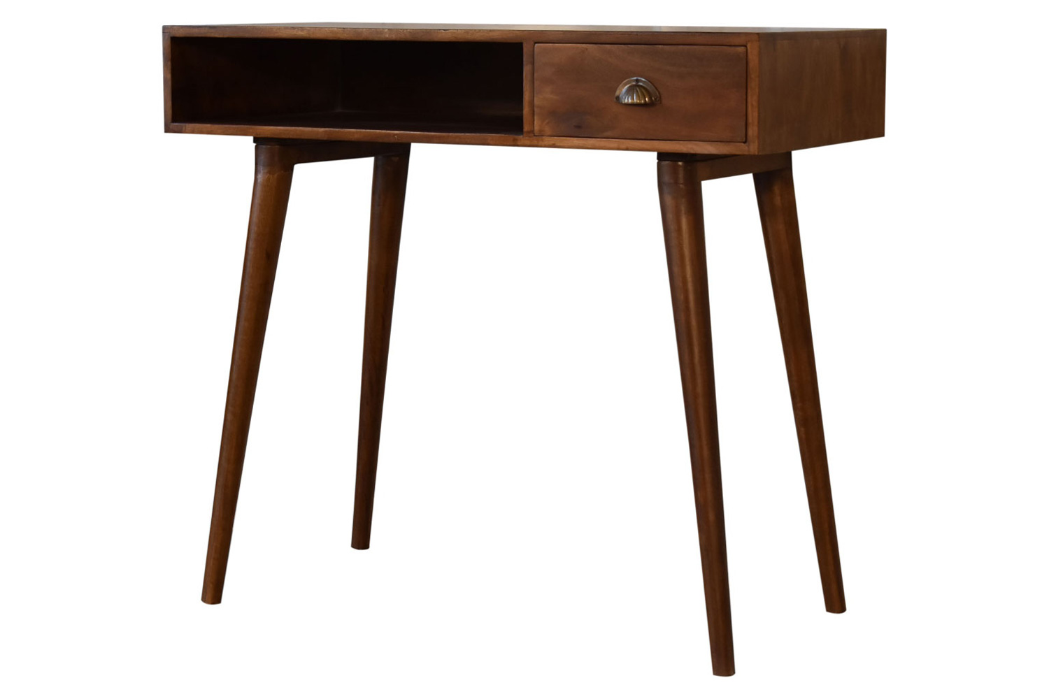 Artisan - Solid Wood Writing Desk with Open Slot in Chestnut