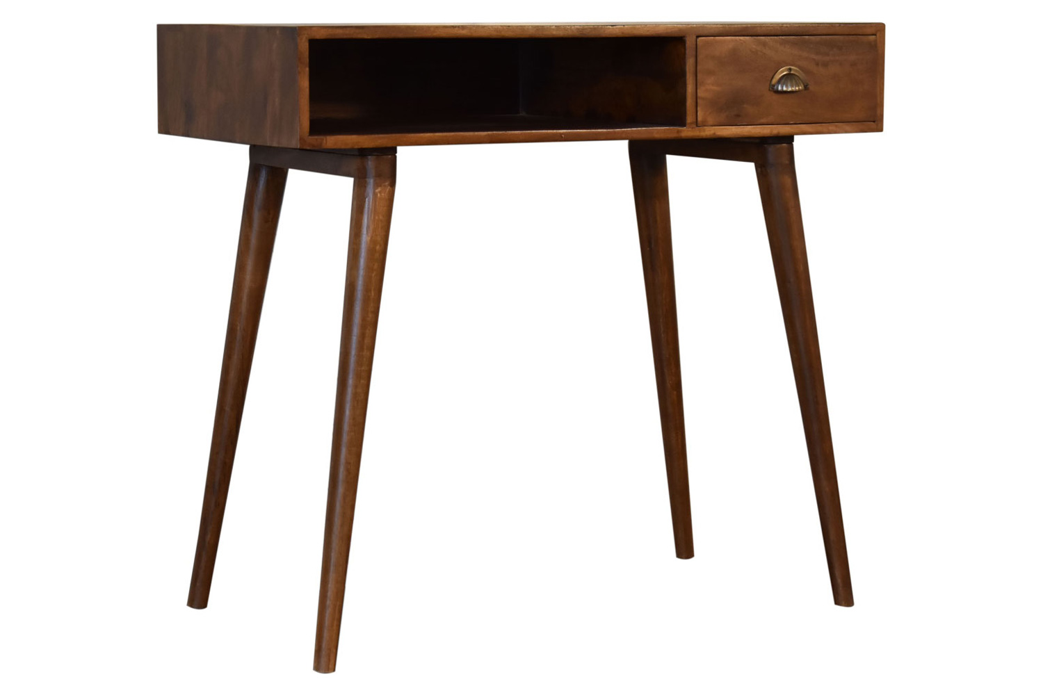 Artisan - Solid Wood Writing Desk with Open Slot in Chestnut
