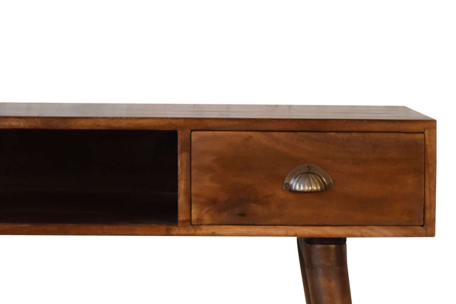 Artisan - Solid Wood Writing Desk with Open Slot in Chestnut