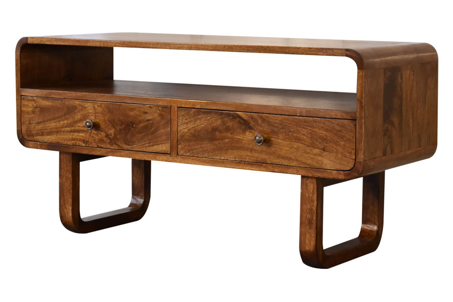 Artisan - U-Shape Curved Media Unit in Chestnut