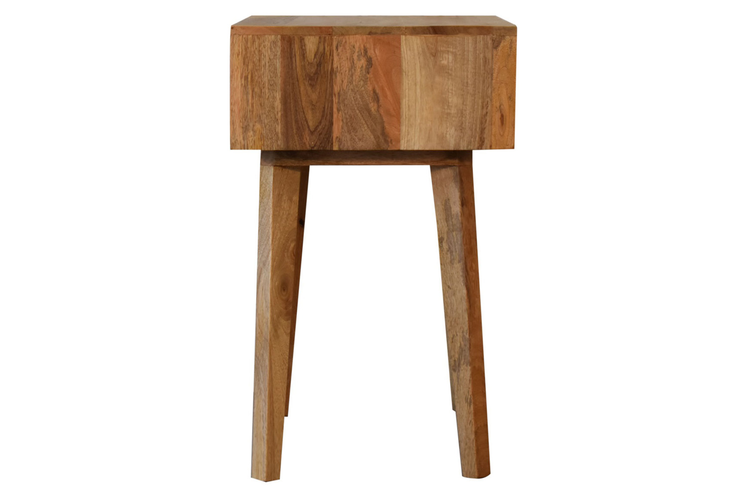 Artisan Bone Inlay Bedside with 1 Drawers - Oak-ish, Tapered