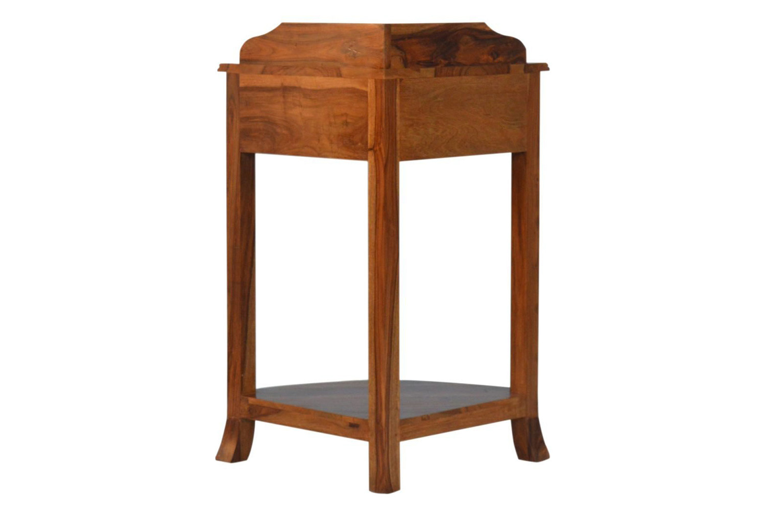 Artisan - Solid Sheesham Wood Corner Wash Stand with a Gallery Back