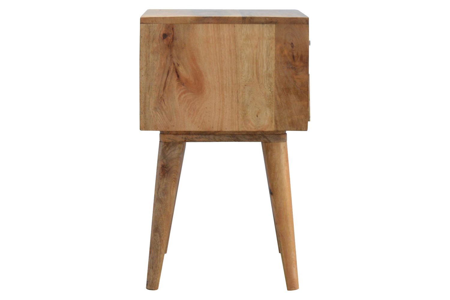 Artisan Bone Inlay Bedside with 2 Drawers - Oak-ish, Scandinavian