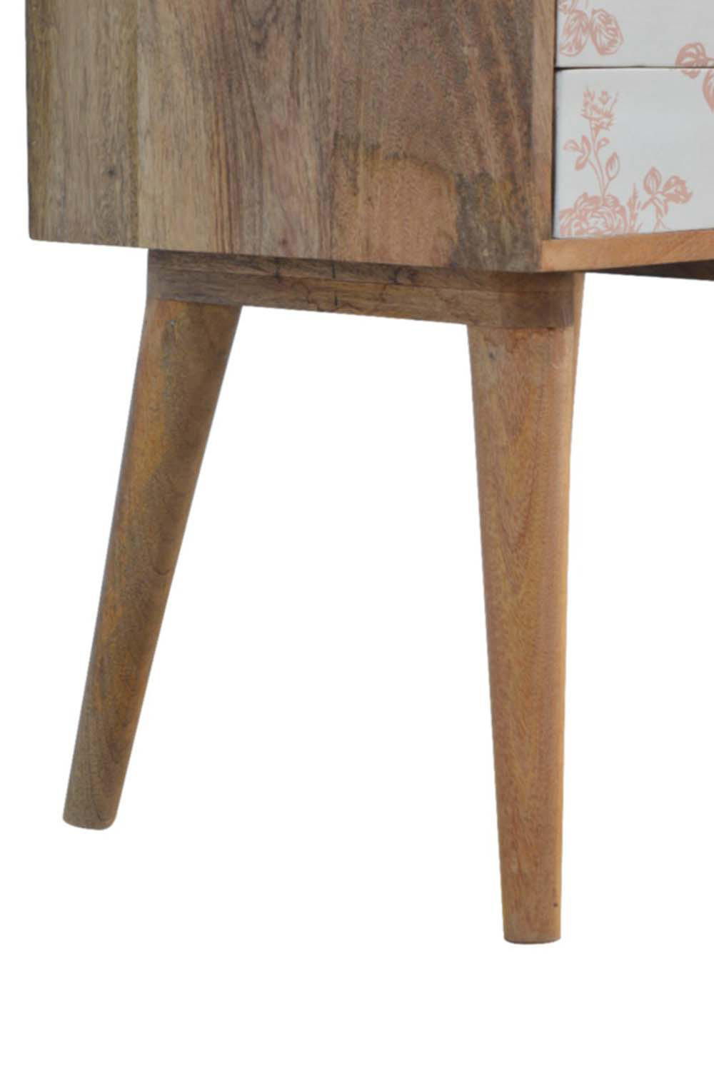 Artisan Floral Screen Printed Bedside - Pink