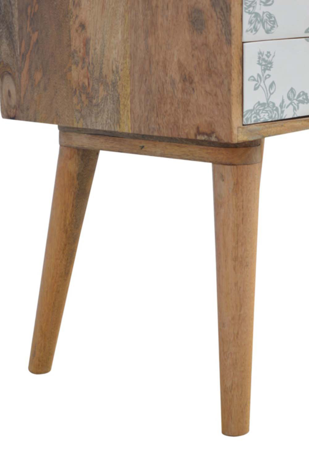 Artisan Floral Screen Printed Bedside - Green