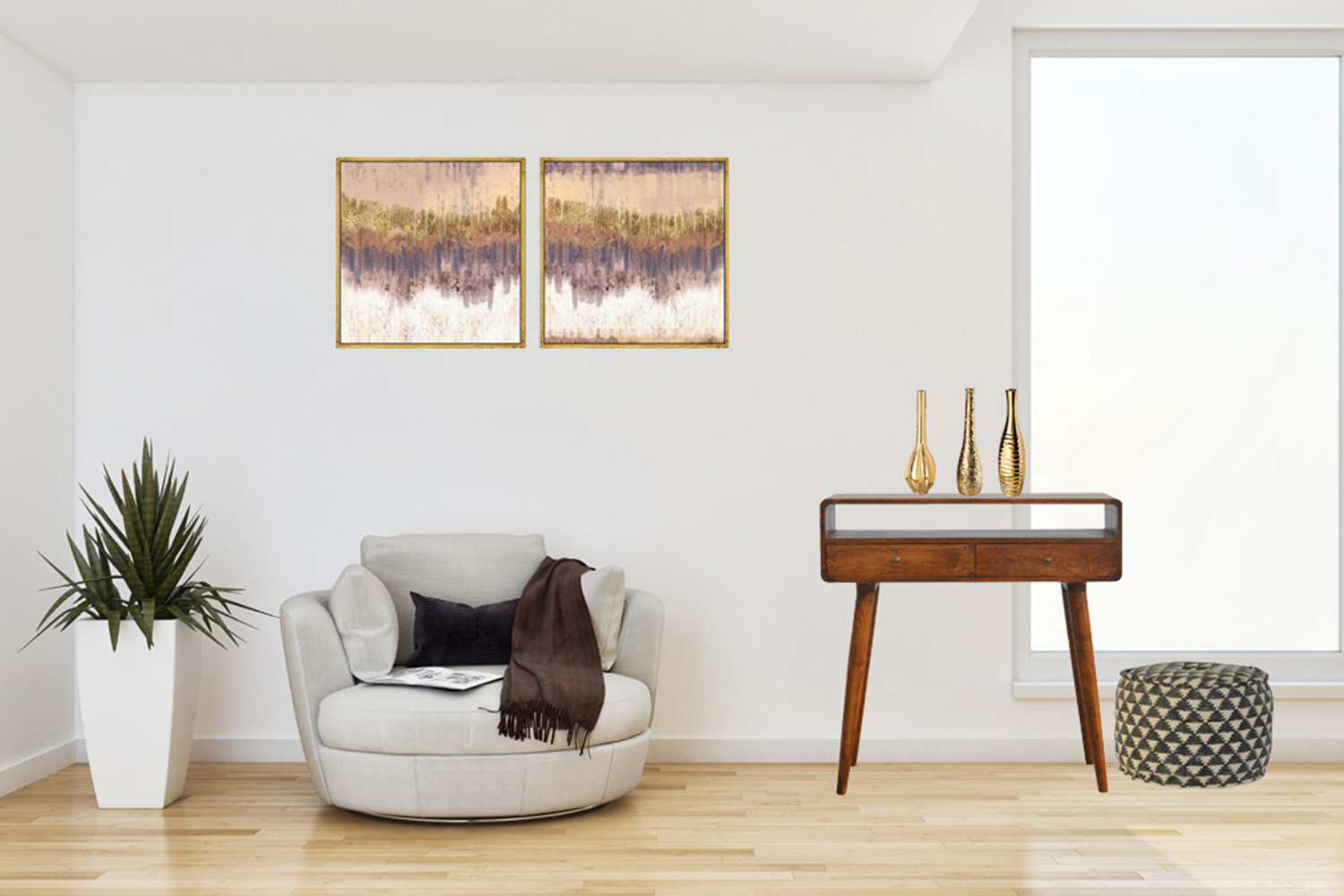 Artisan Curved Console Table - Chestnut