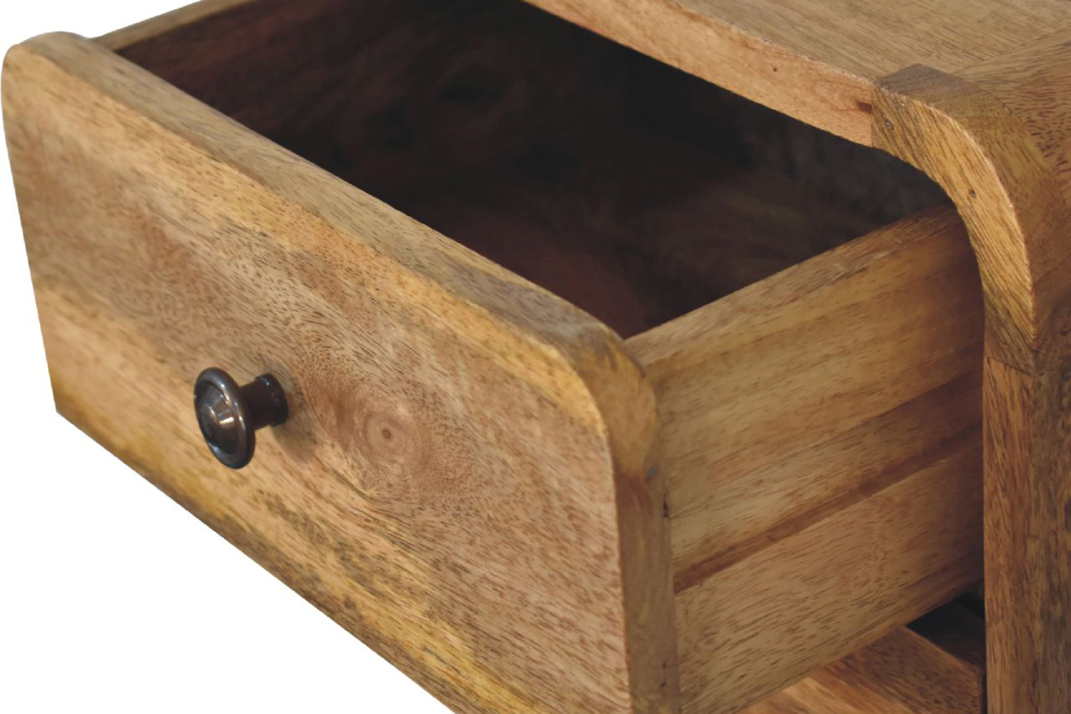 Artisan Curved Mini Wall Mounted Bedside - Oak-ish