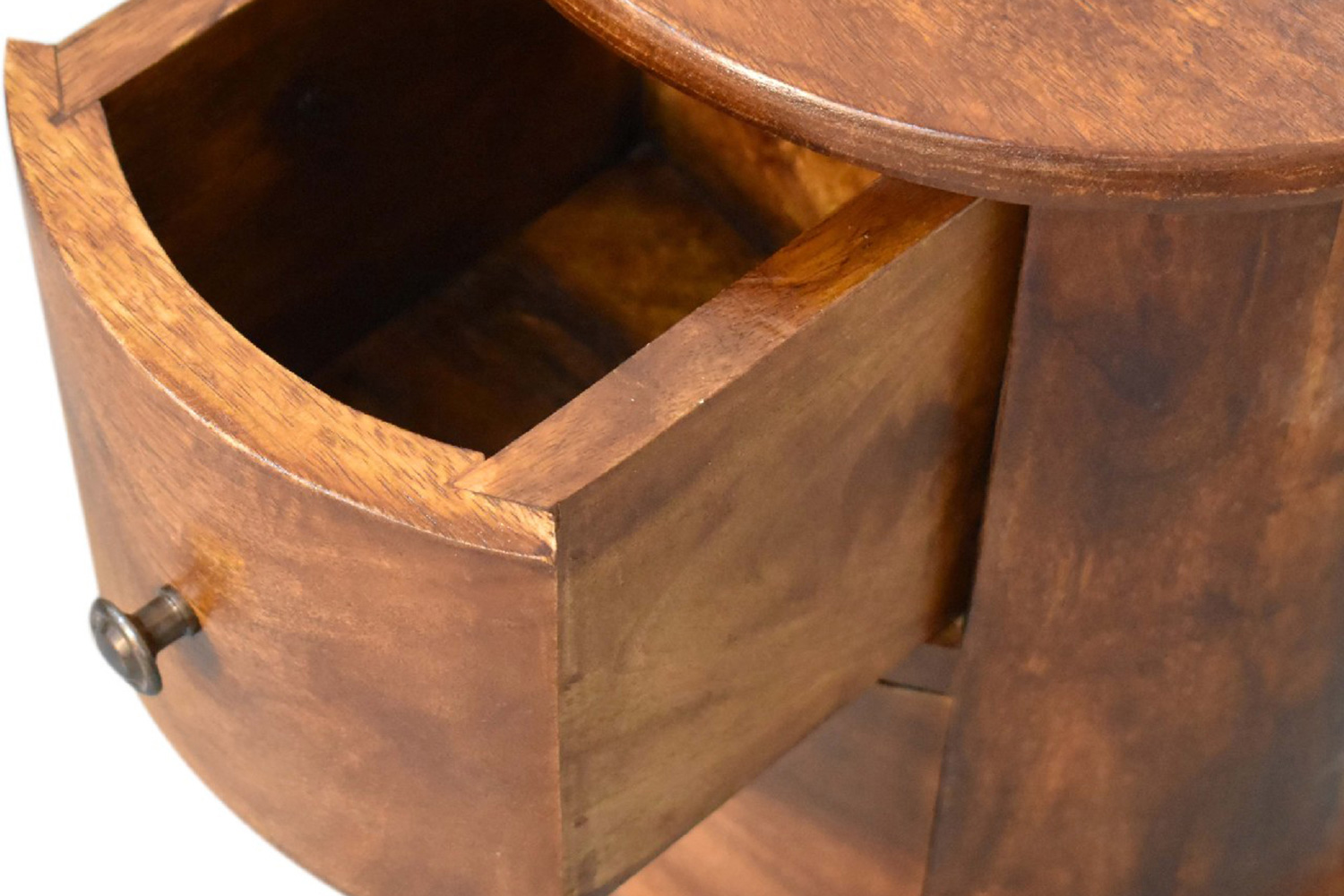 Artisan Mini Drum Bedside with 2 Drawers - Chestnut