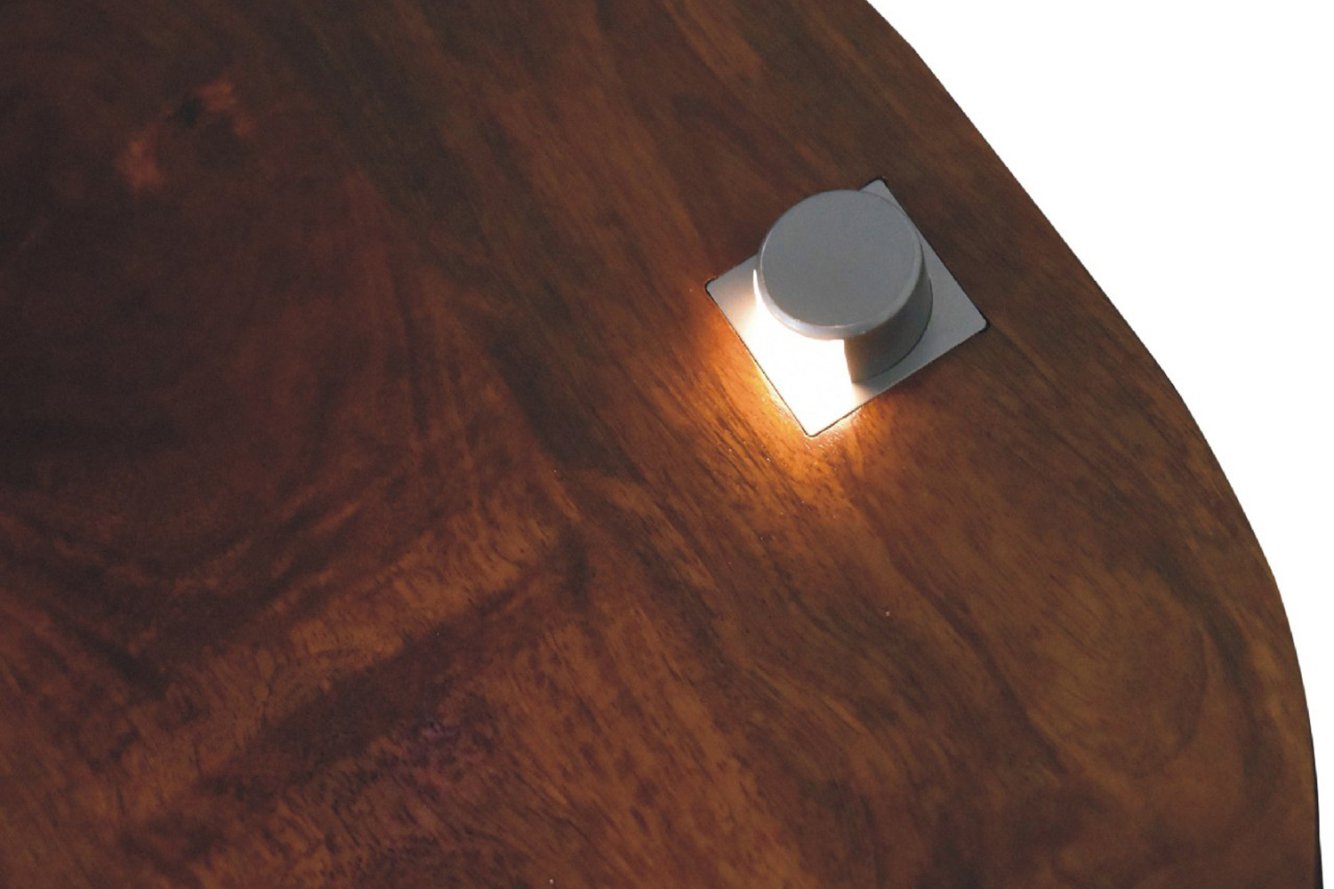 Artisan Rounded Bedside Table Bedside with Reading Light - Chestnut