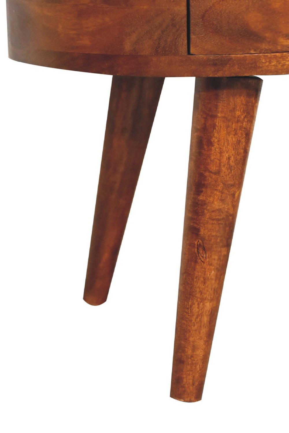 Artisan Rounded Bedside Table Bedside with Reading Light - Chestnut