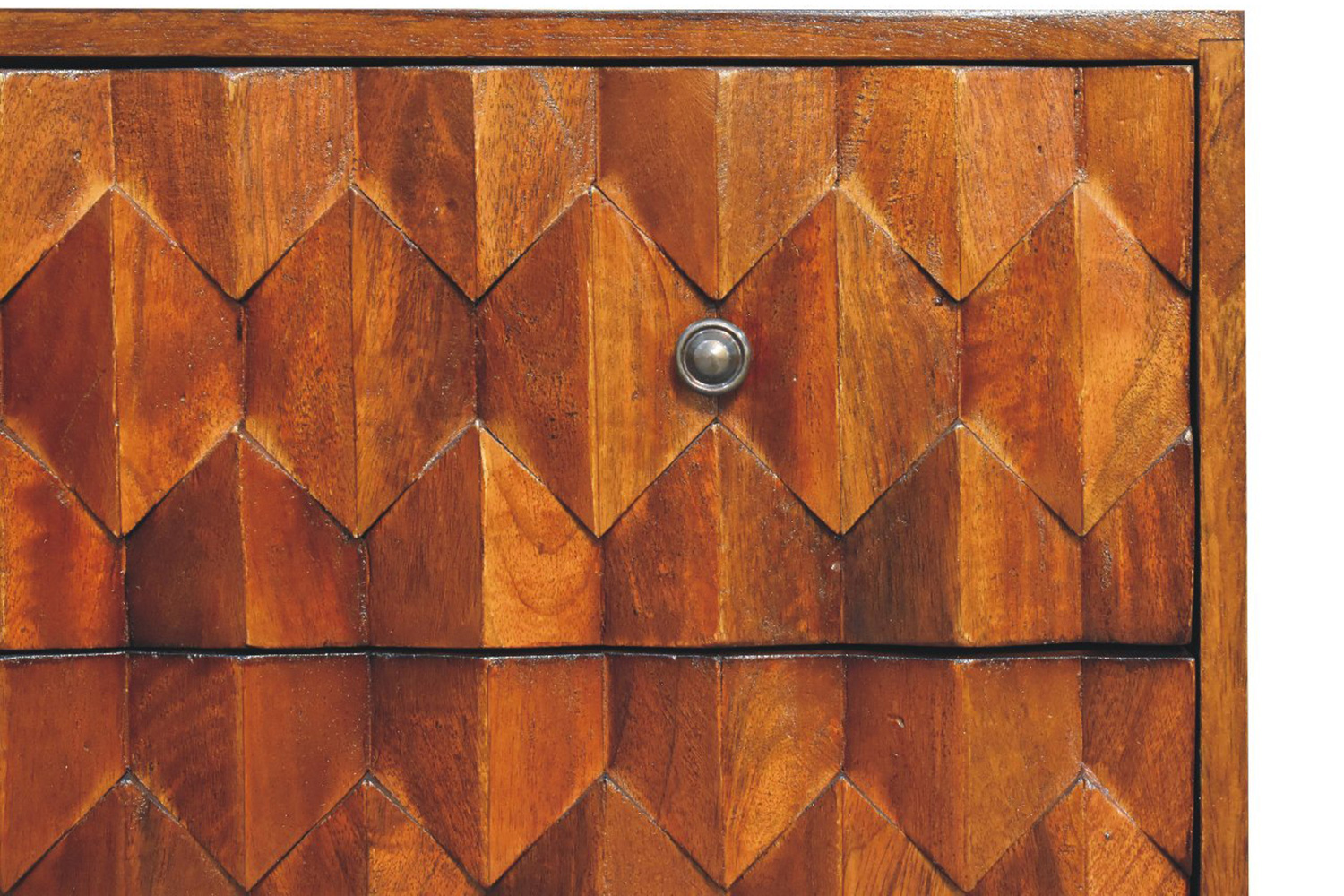 Artisan Pineapple Carved Chest - Chestnut