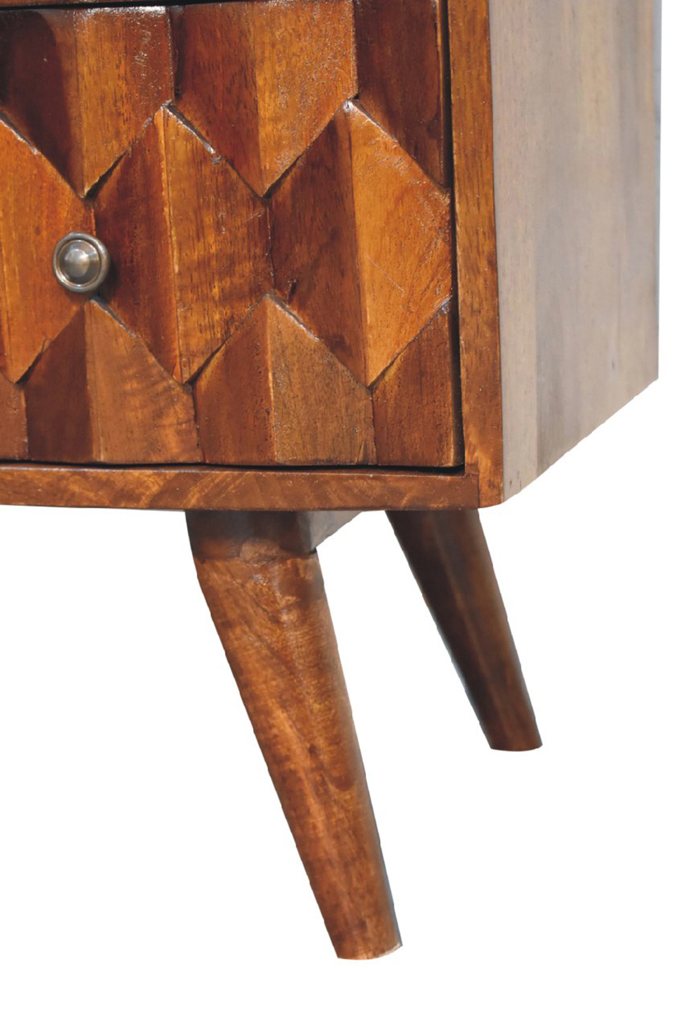 Artisan Pineapple Carved Chest - Chestnut