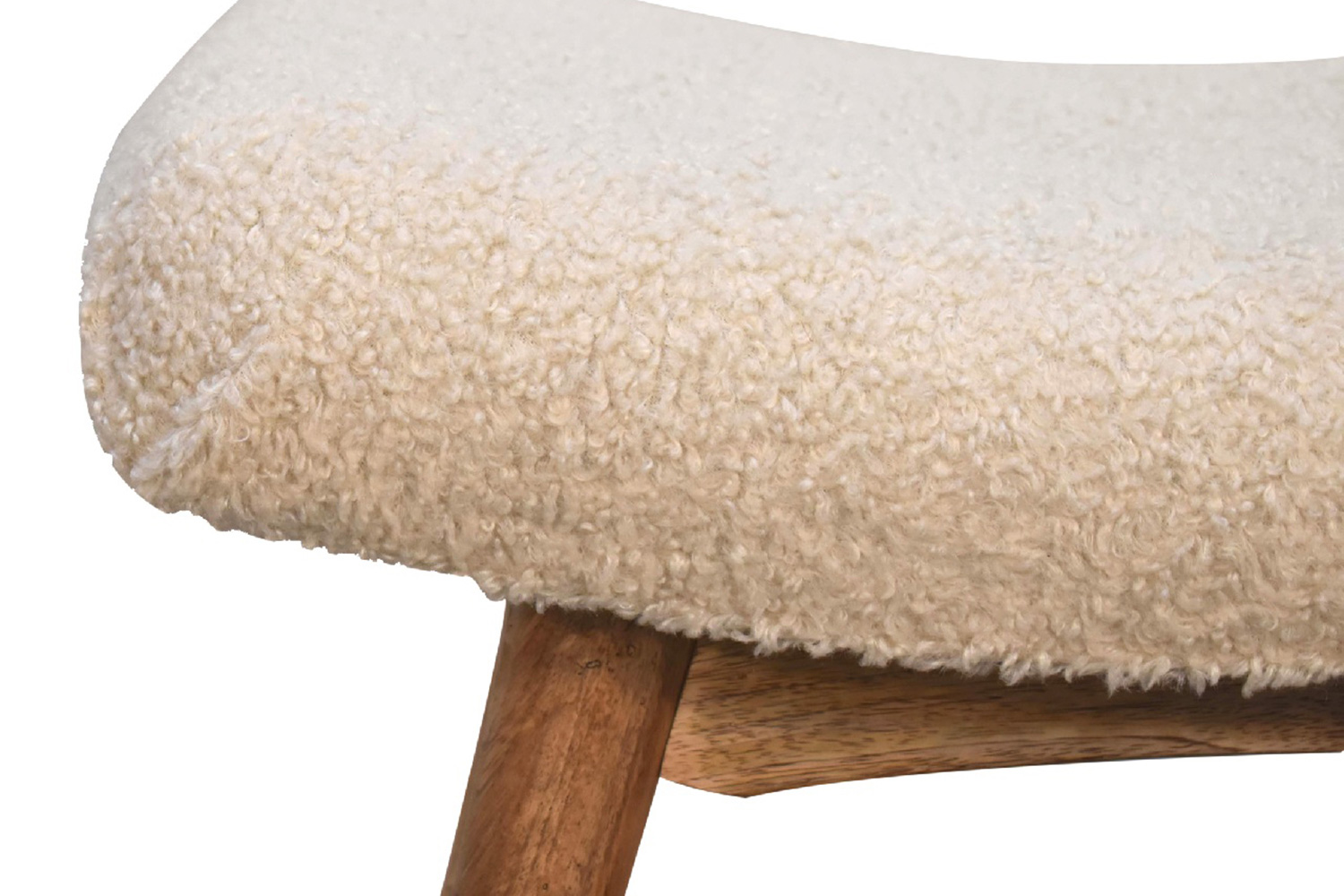 Artisan Curved Bench - Cream, Boucle