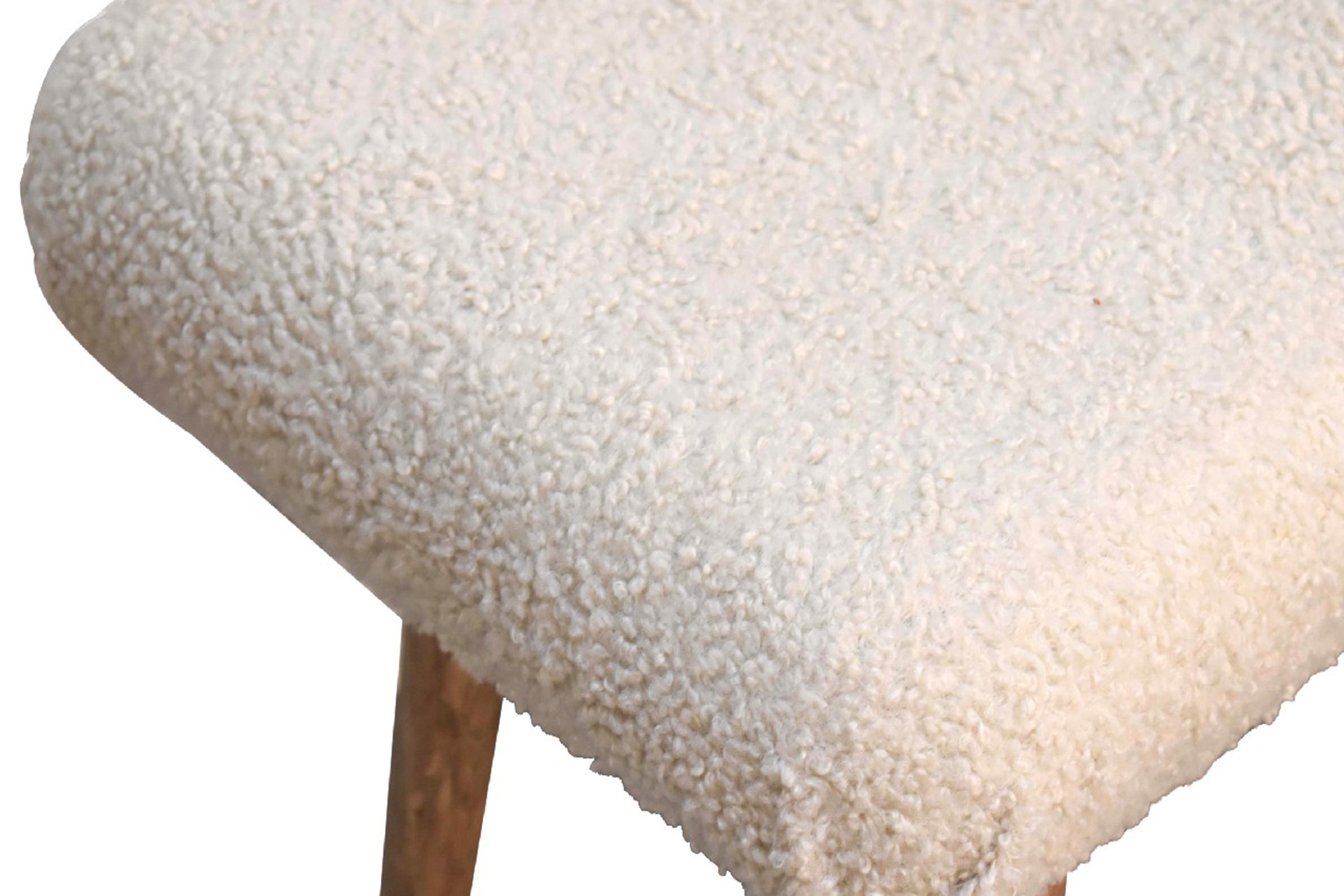 Artisan Curved Bench - Cream, Boucle