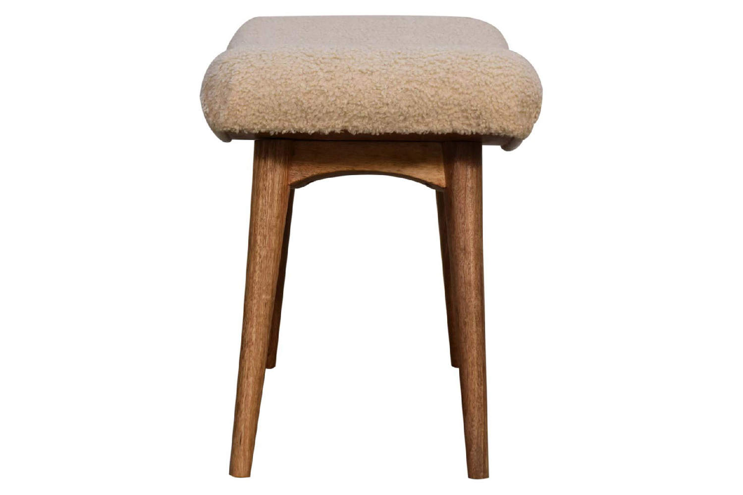 Artisan Curved Bench - Cream, Boucle