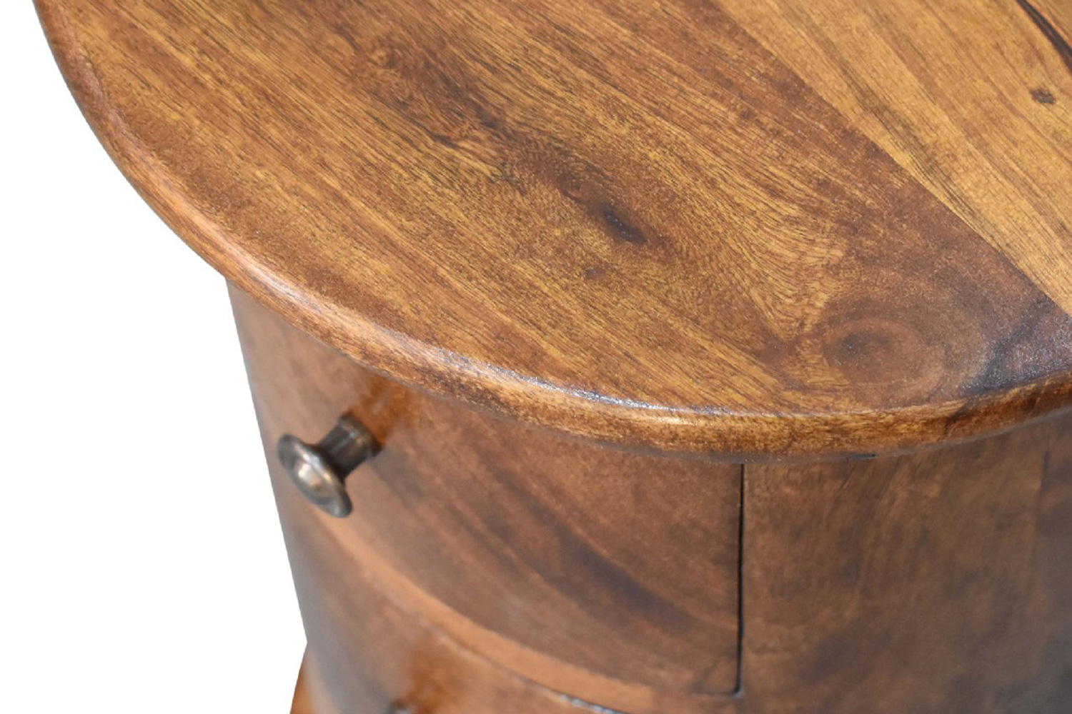 Artisan Mini Drum Bedside with 3 Drawers - Chestnut
