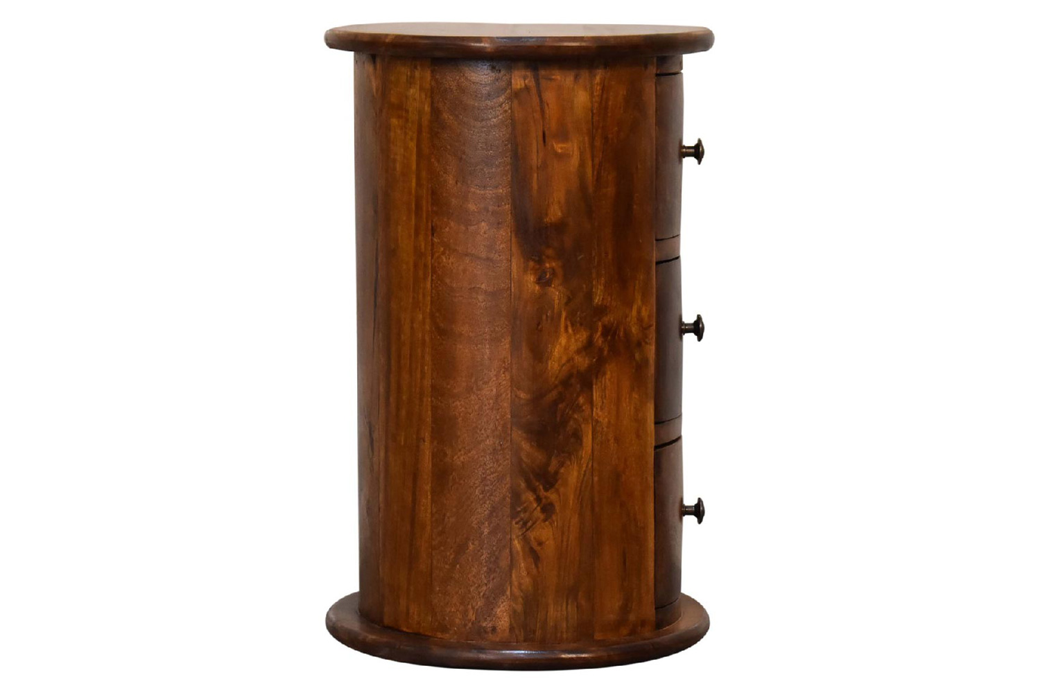 Artisan Mini Drum Bedside with 3 Drawers - Chestnut