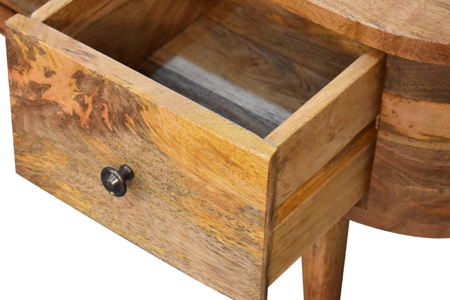 Artisan - Rounded Mini Entertainment Unit in Oak-ish, Open Slot
