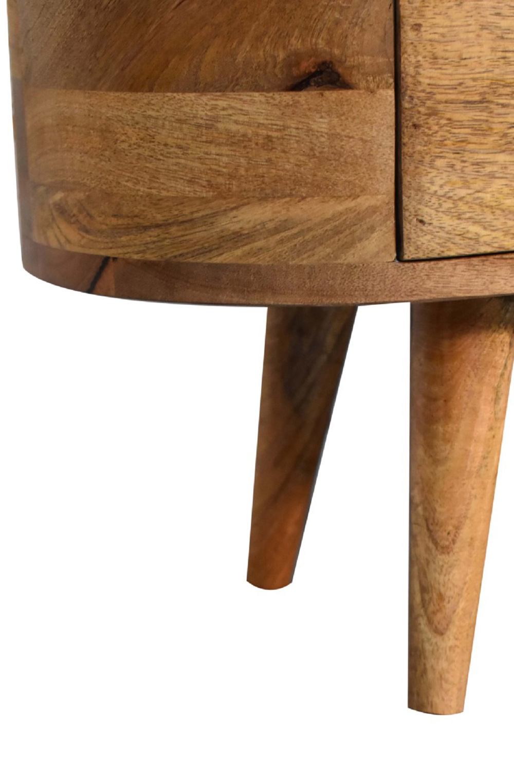 Artisan - Rounded Mini Entertainment Unit in Oak-ish, Open Slot
