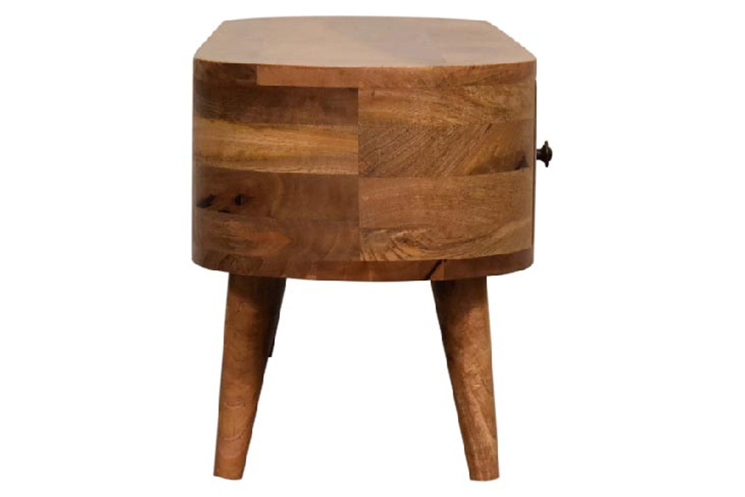 Artisan - Rounded Mini Entertainment Unit in Oak-ish, Open Slot