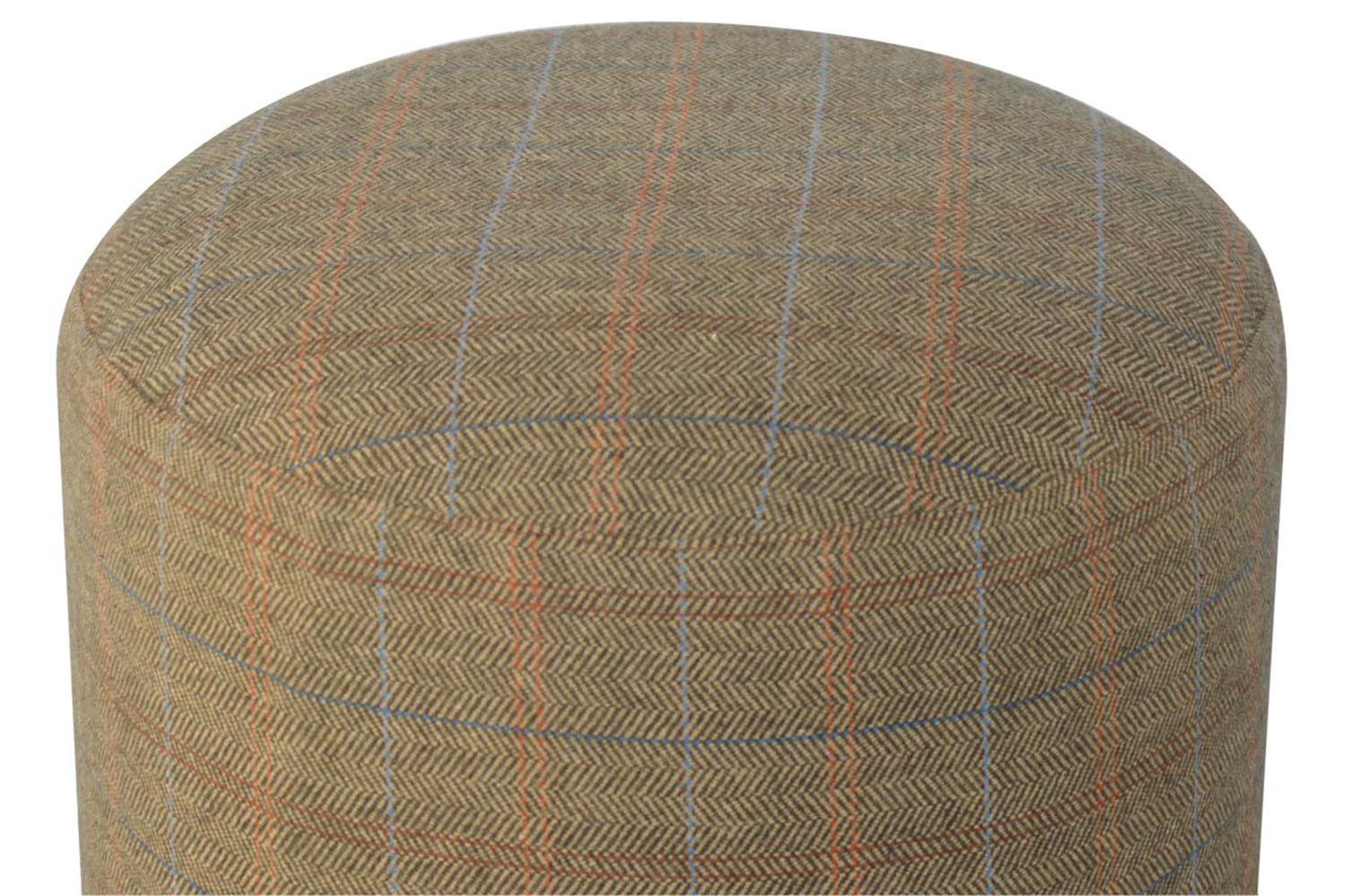 Artisan Footstool with Base - Multi Tweed