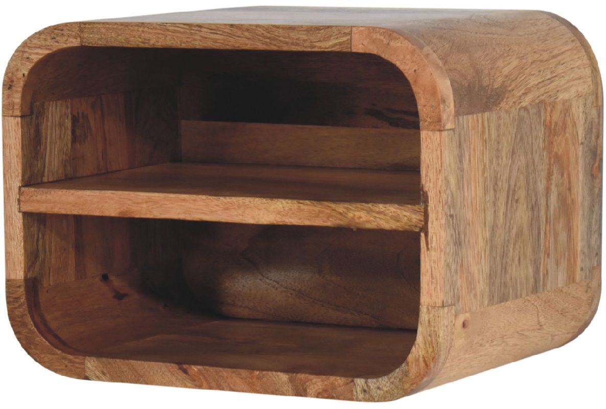 Artisan - Oak-Ish Floating Open Curve Nightstand