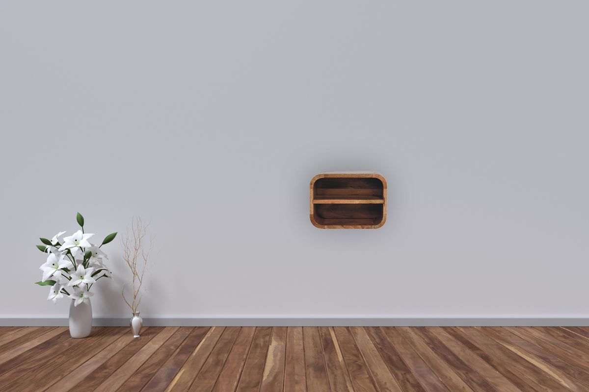 Artisan - Oak-Ish Floating Open Curve Nightstand