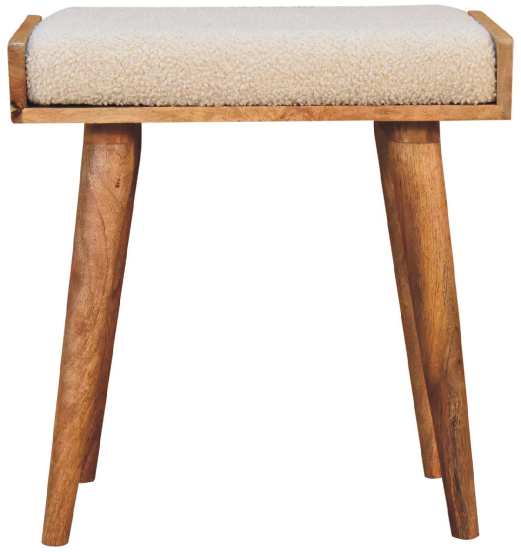 Artisan - Boucle Cream Tray Style Footstool