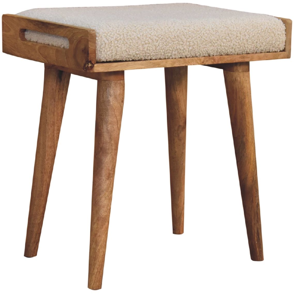 Artisan - Boucle Cream Tray Style Footstool