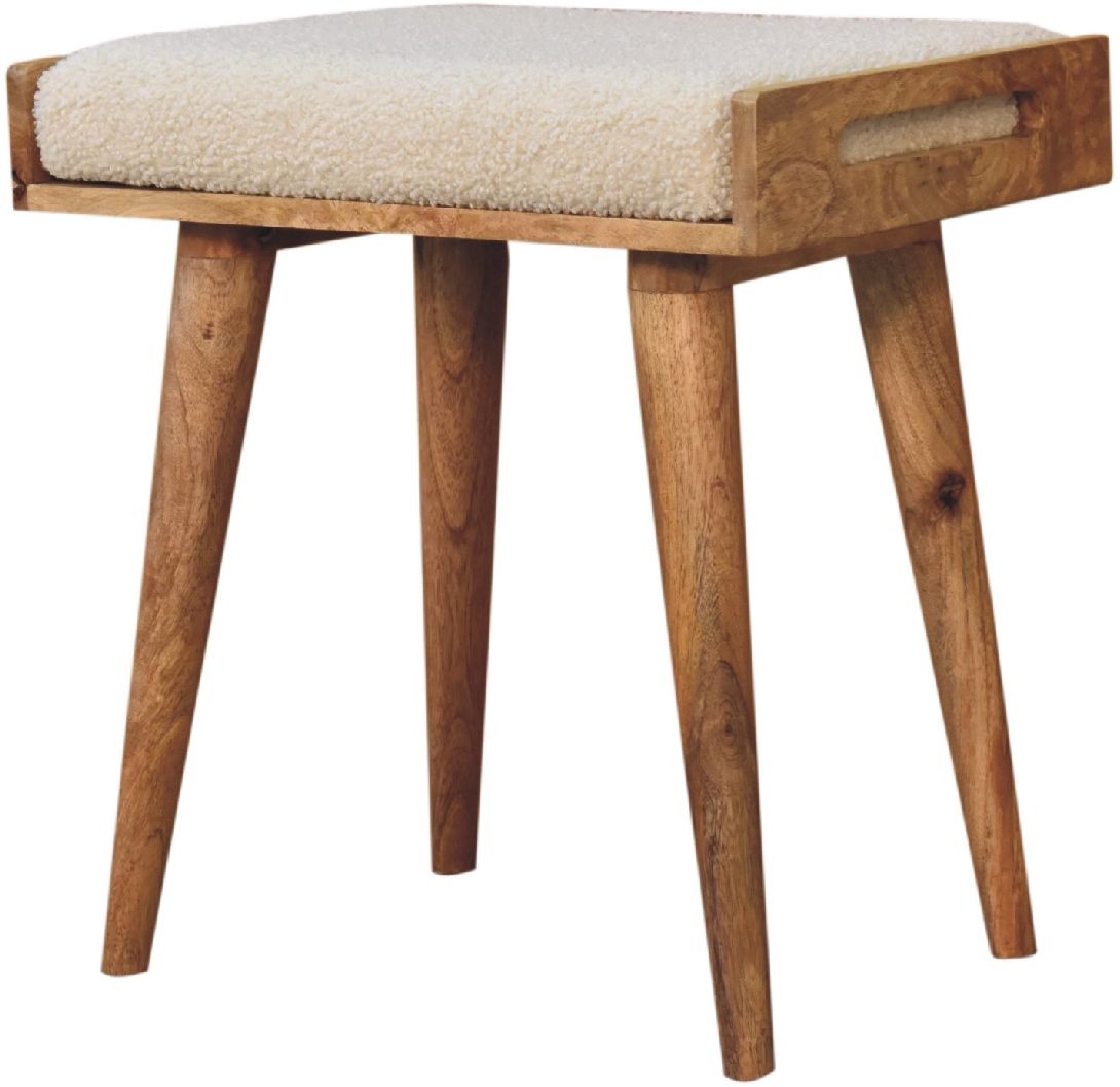 Artisan - Boucle Cream Tray Style Footstool