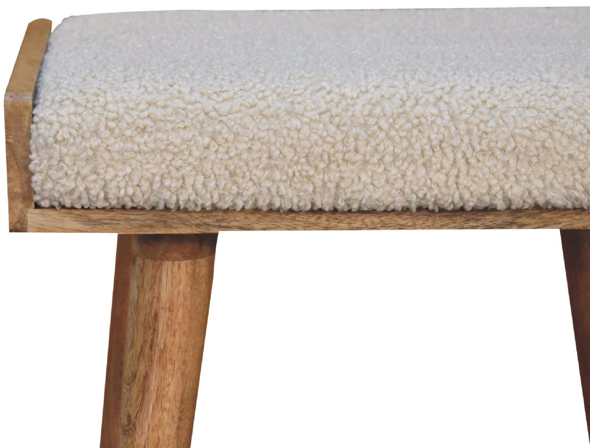 Artisan - Boucle Cream Tray Style Footstool