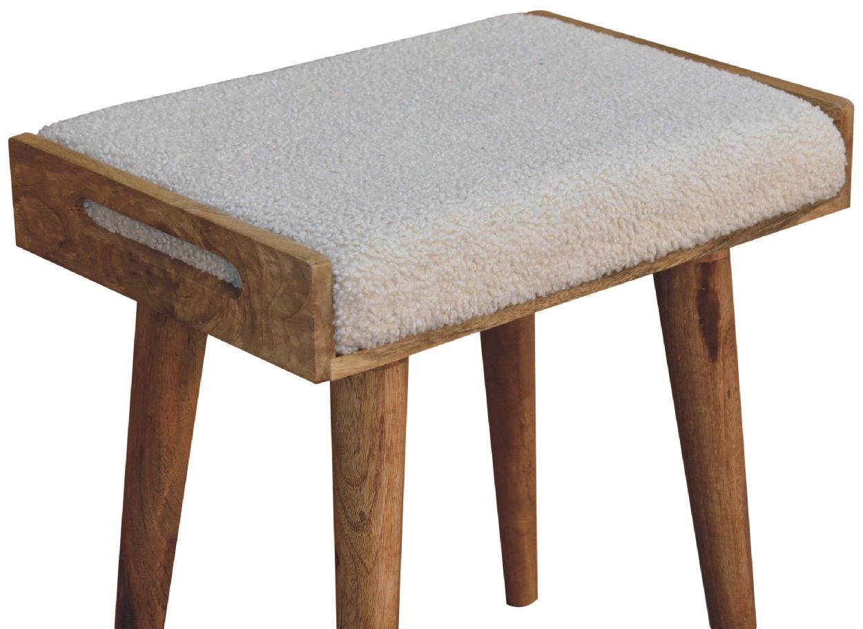 Artisan - Boucle Cream Tray Style Footstool