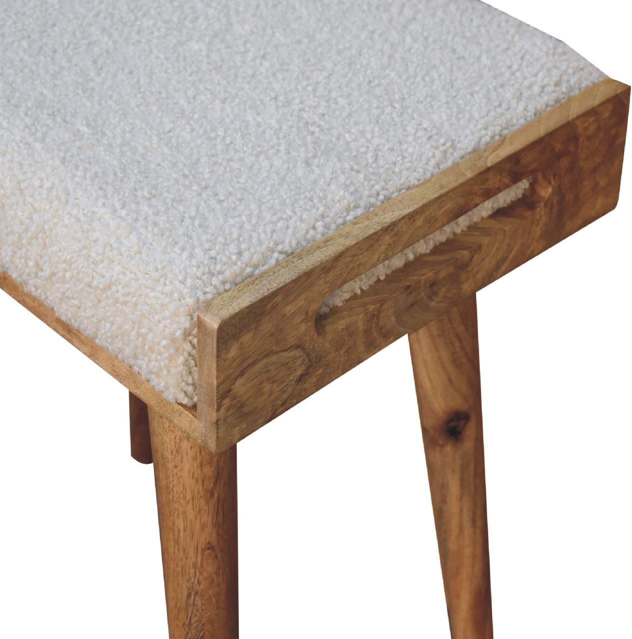 Artisan - Boucle Cream Tray Style Footstool