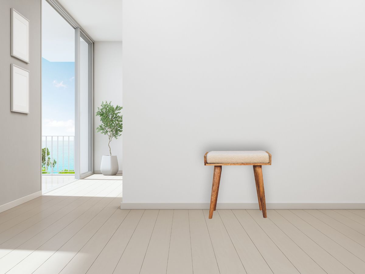 Artisan - Boucle Cream Tray Style Footstool