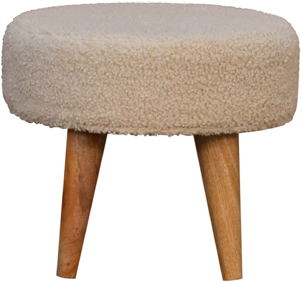 Artisan - Cream Boucle Petite Footstool
