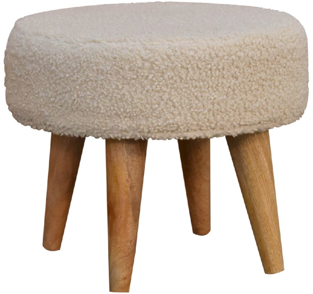 Artisan - Cream Boucle Petite Footstool