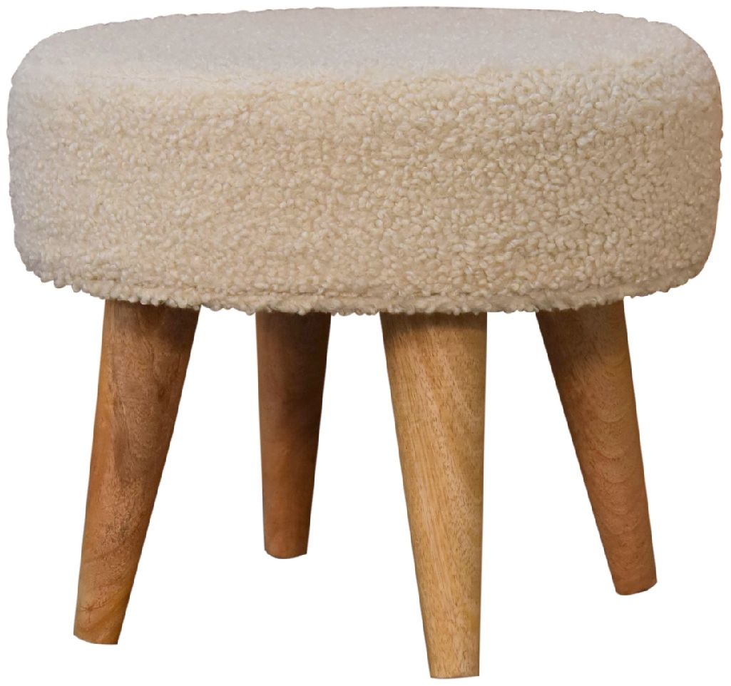 Artisan - Cream Boucle Petite Footstool
