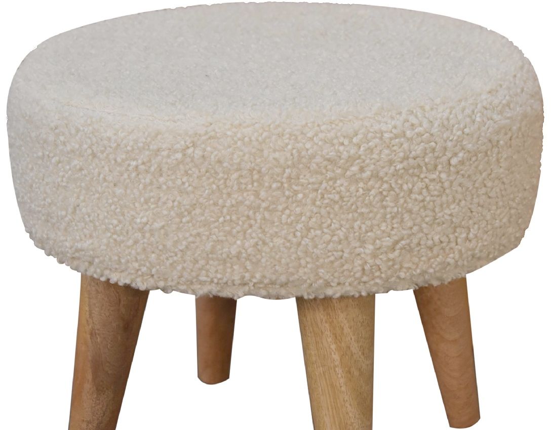 Artisan - Cream Boucle Petite Footstool