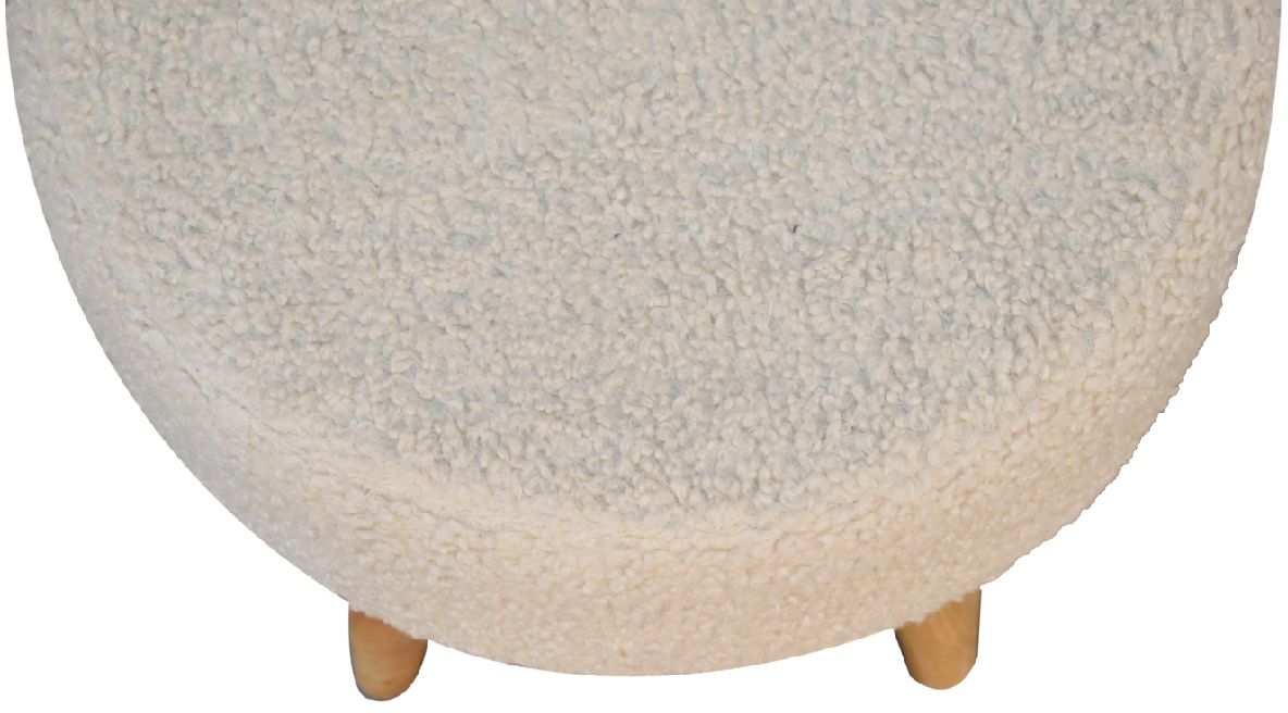 Artisan - Cream Boucle Petite Footstool