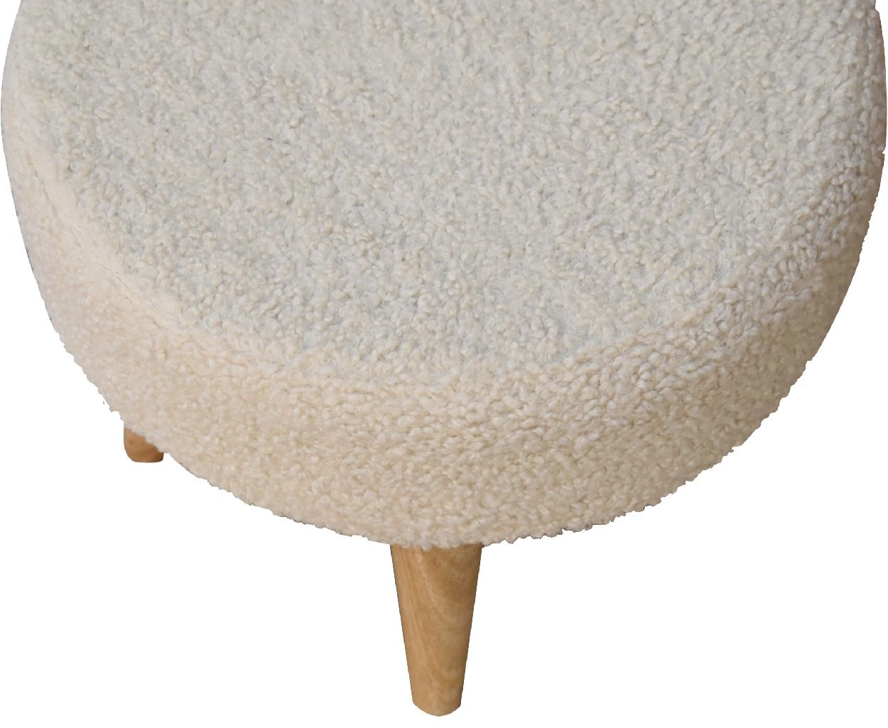 Artisan - Cream Boucle Petite Footstool